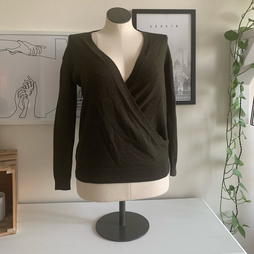 Dark green cross over sweater